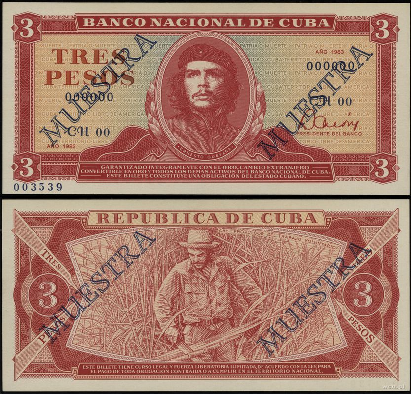Kuba, 3 pesos, 1983