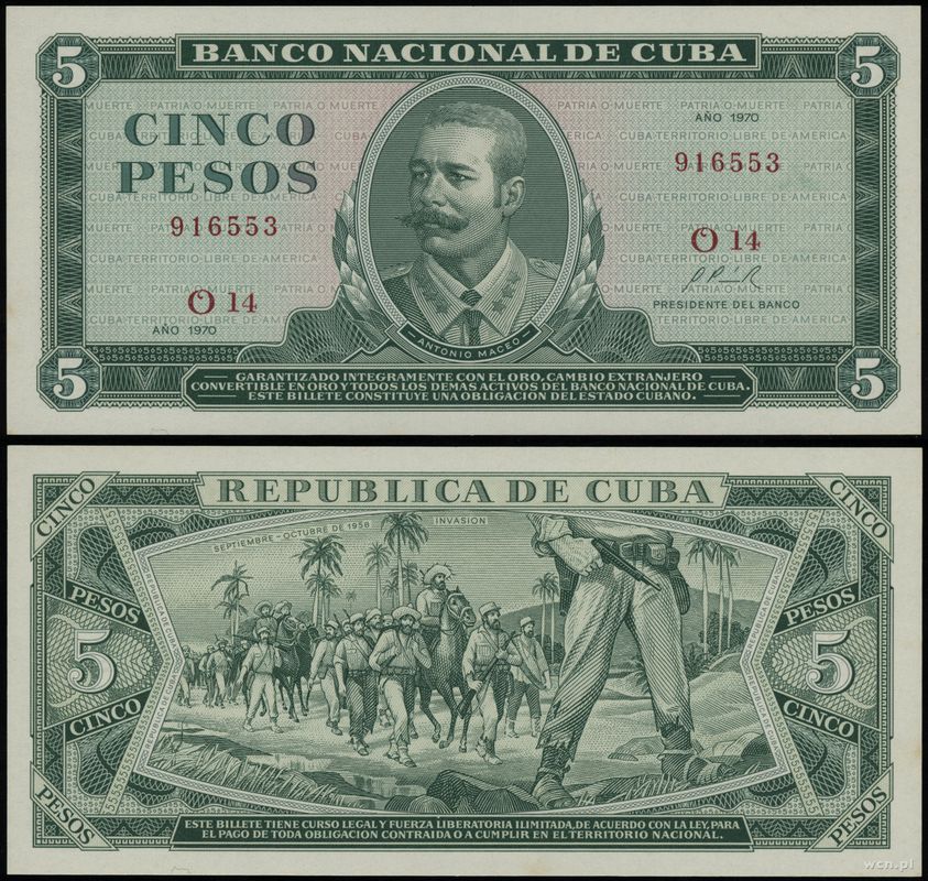 Kuba, 5 pesos, 1970