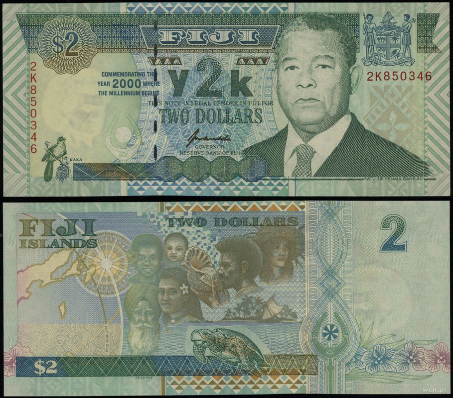 Fidżi, 2 dolary, 2000