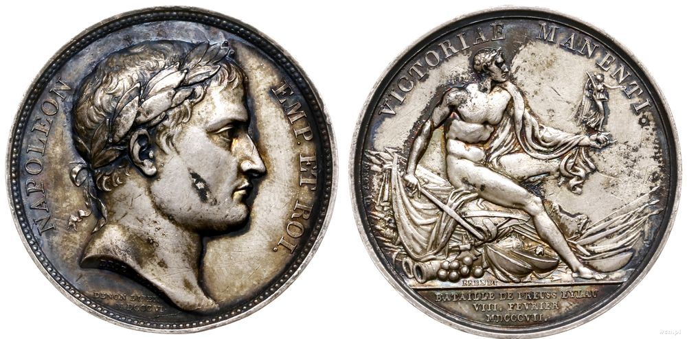Francja, kopia medalu wybitego na pamiątkę bitwy pod Pruską Iławą, 1807