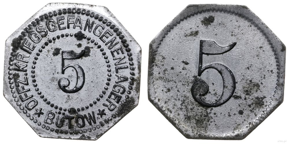 monety obozów jenieckich, 5 fenigów, bez daty