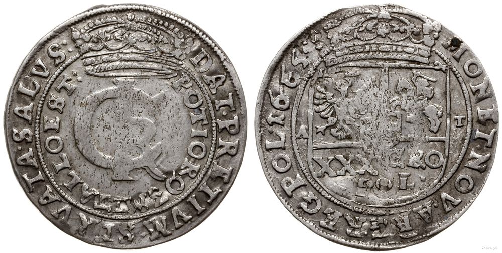 Polska, złotówka (tymf), 1665