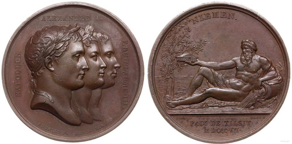 Francja, medal na pamiątkę pokoju w Tylży, 1807