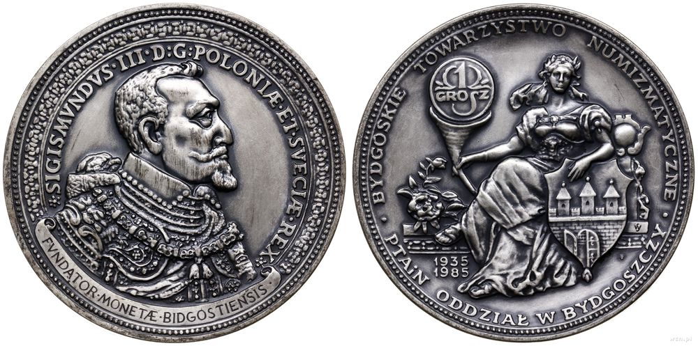 Polska, medal z okazji 50. lecia bydgoskiego oddziału PTAiN, 1985