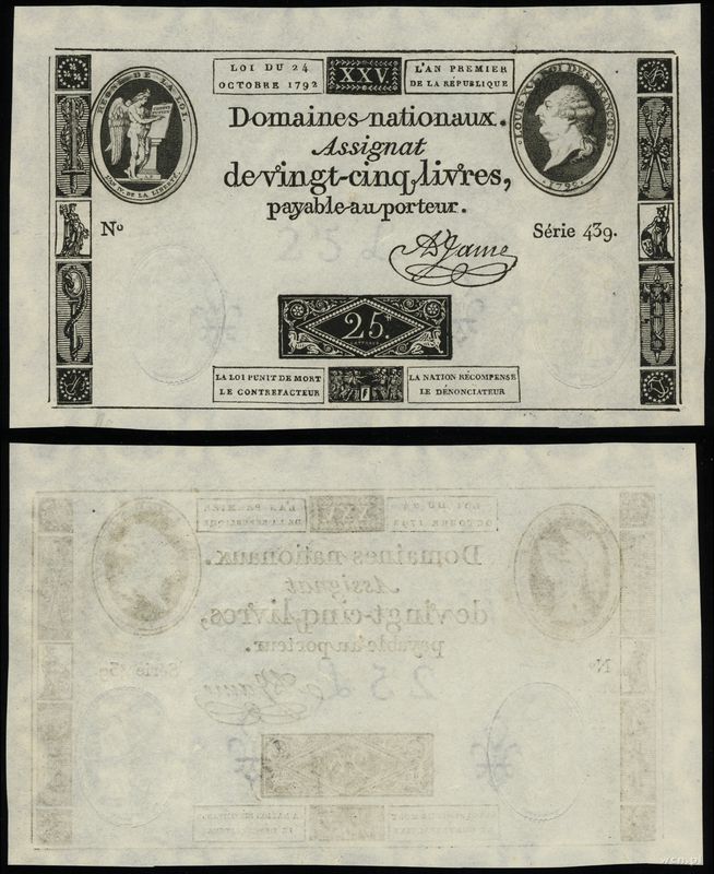 Francja, 25 liwrów, 24.10.1792