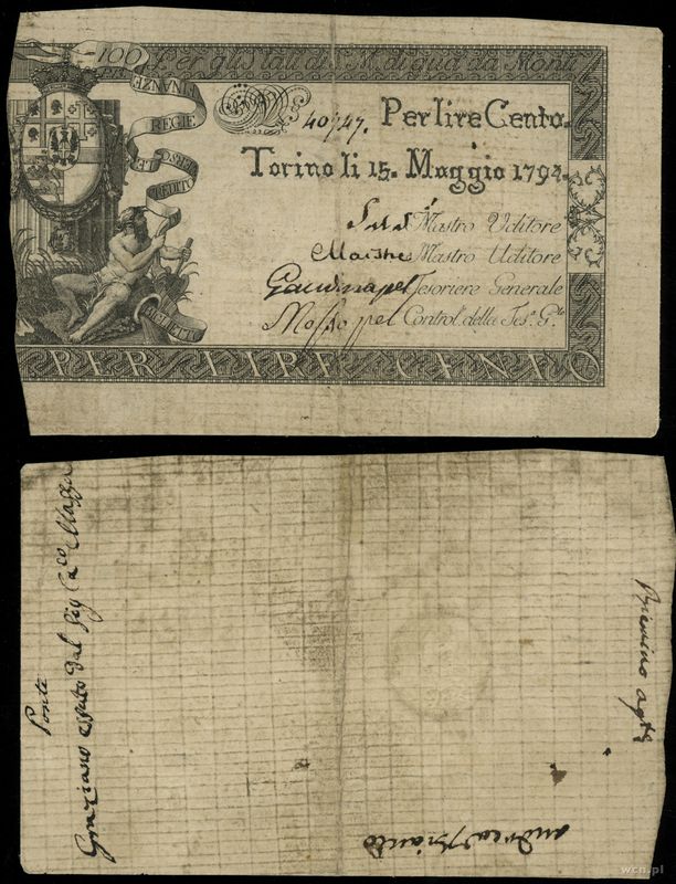 Włochy, 100 lirów, 15.5.1794