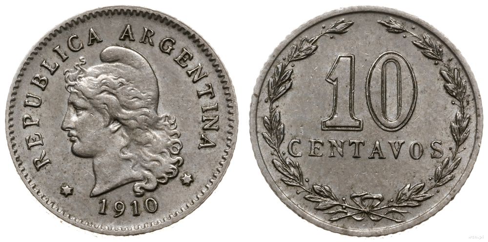 Argentyna, 10 centavos, 1910