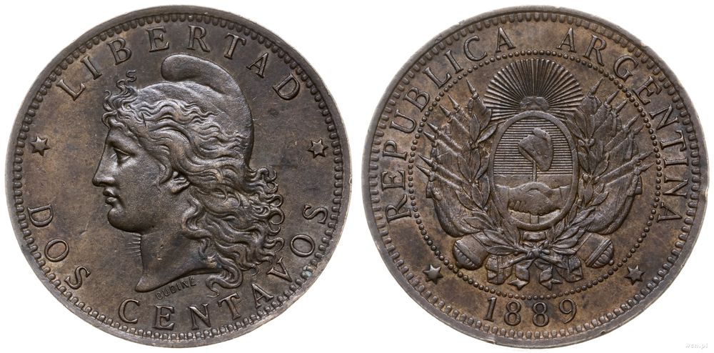 Argentyna, 2 centavos, 1889