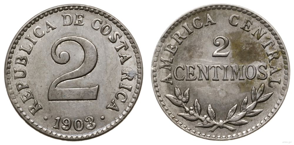 Kostaryka, 2 centimos, 1903