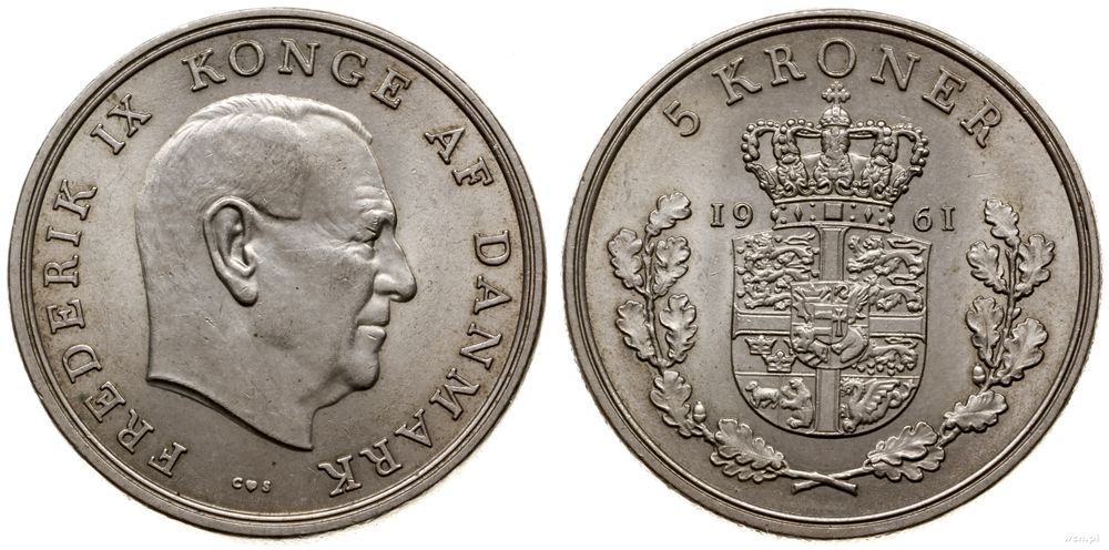 Dania, 5 koron, 1961