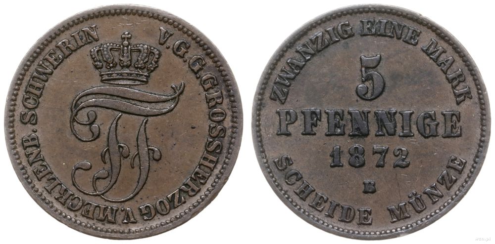 Niemcy, 3 fenigi, 1872 B