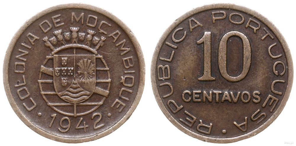 Mozambik, 10 centavos, 1942