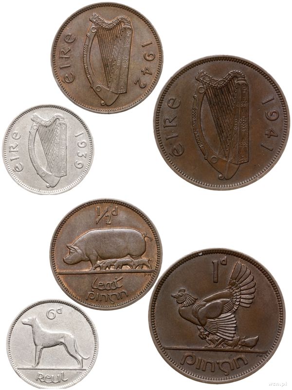 Irlandia, zestaw 3 monet