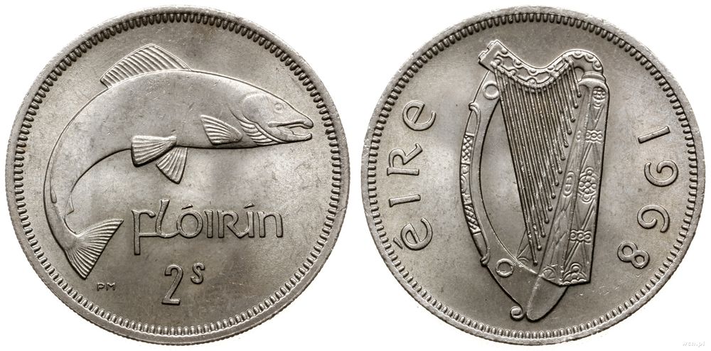 Irlandia, 2 szylingi (floren), 1968