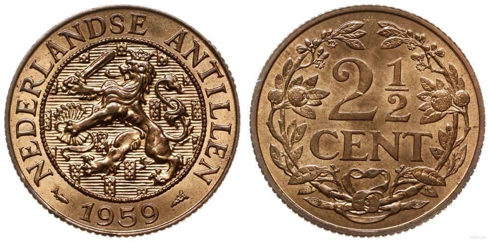 Antyle Holenderskie, 2 1/2 centa, 1959