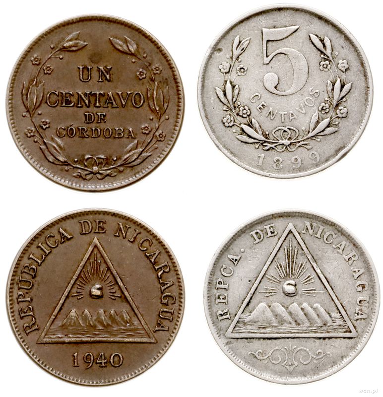Nikaragua, zestaw 2 monet