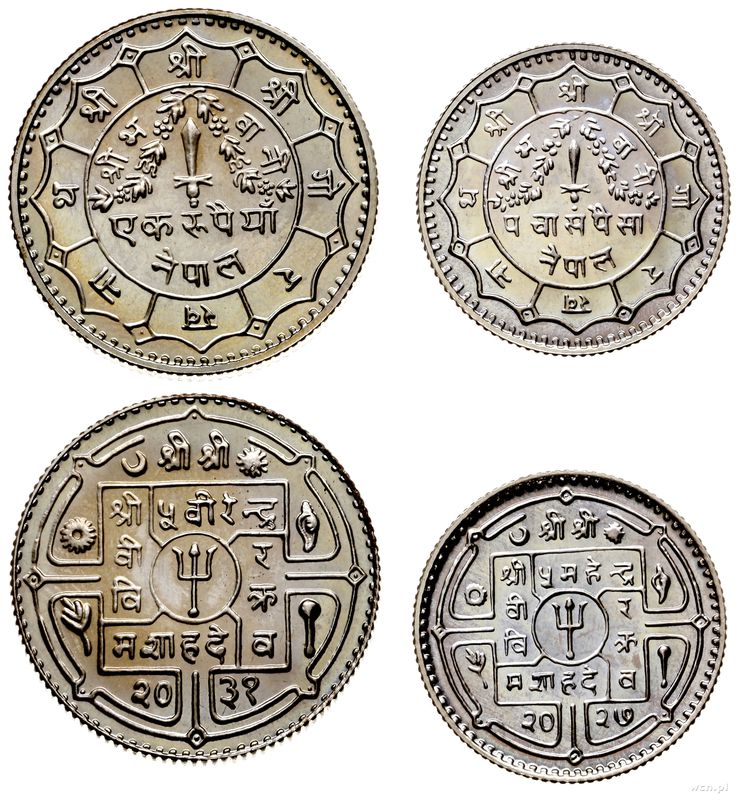Nepal, zestaw 2 monet