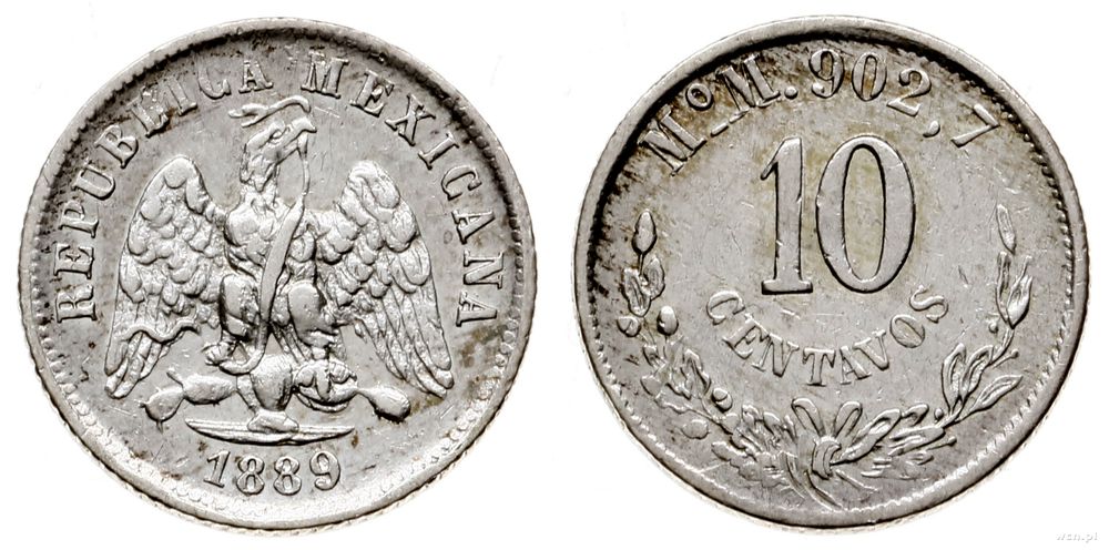 Meksyk, 10 centavos, 1889