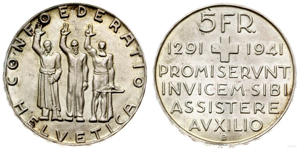 Szwajcaria, 5 franków, 1941