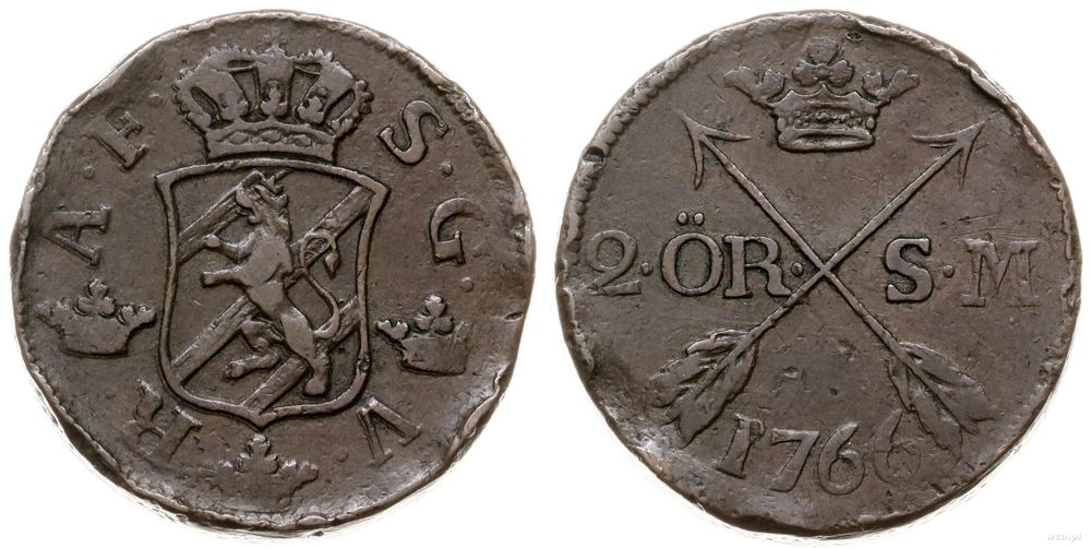 Szwecja, 2 öre, 1766