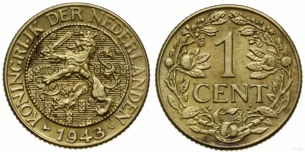 Surinam, 1 cent, 1943