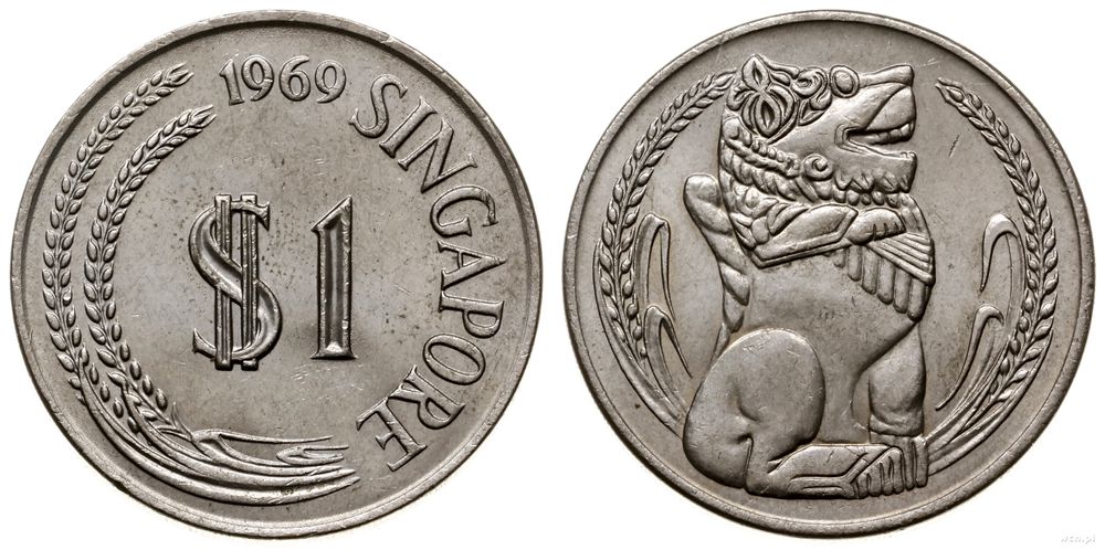 Singapur, 1 dolar, 1969