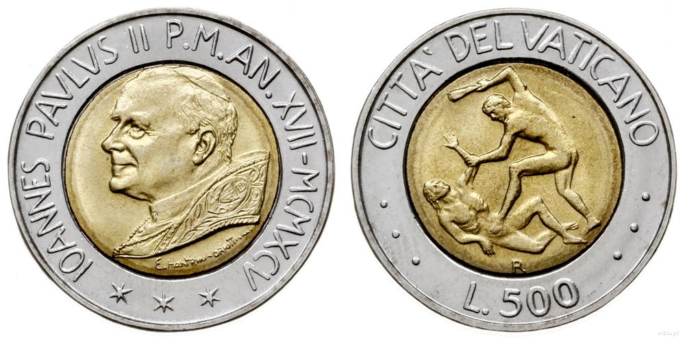 Watykan (Państwo Kościelne), 500 lirów, 1995