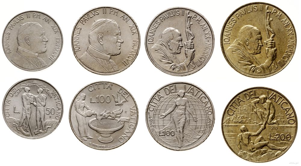Watykan (Państwo Kościelne), zestaw 4 monet