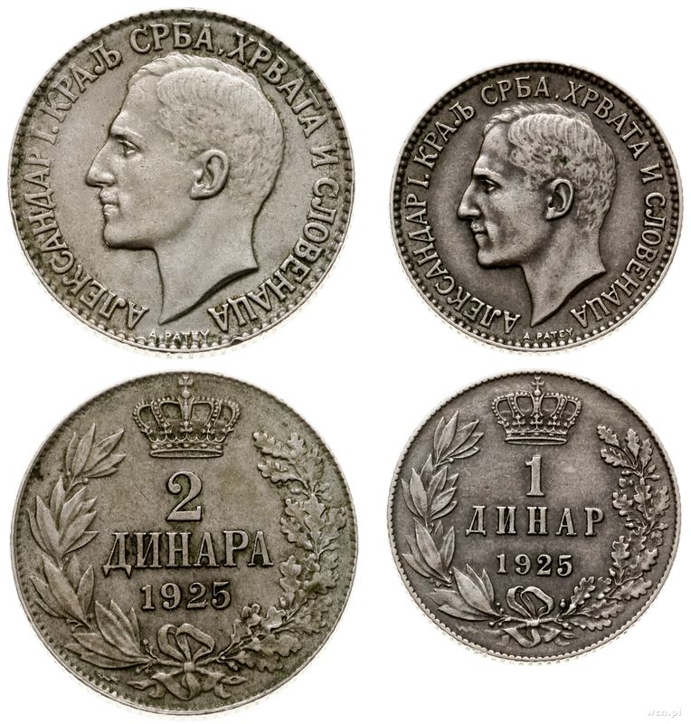Jugosławia, lot 2 monet, 1925