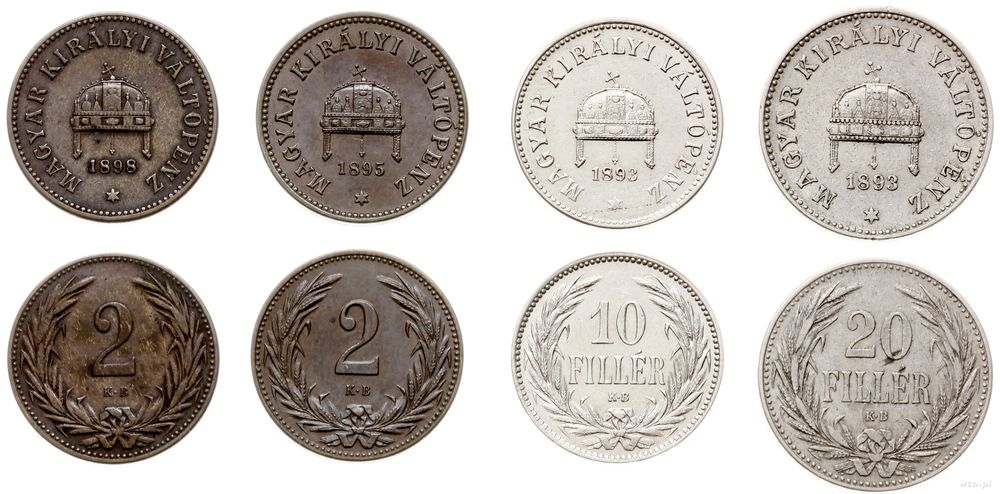 Węgry, zestaw 4 monet