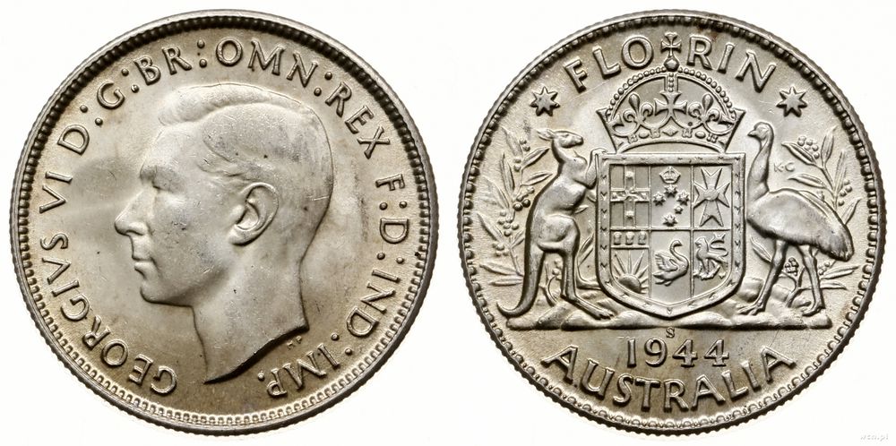 Australia, 2 szylingi (floren), 1944 S