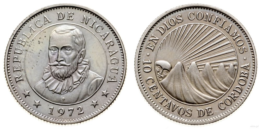 Nikaragua, 10 centavos, 1972