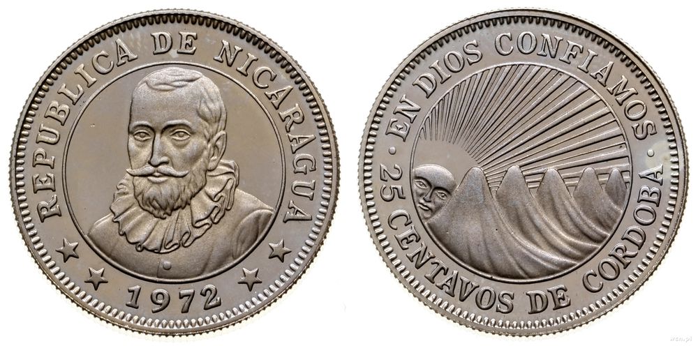 Nikaragua, 25 centavos, 1972