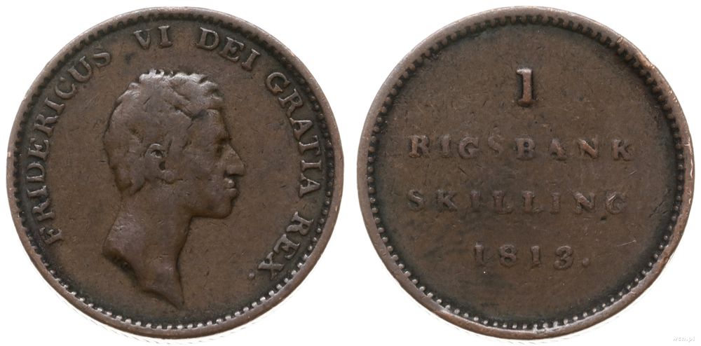 Dania, 1 rigsbank skilling, 1813