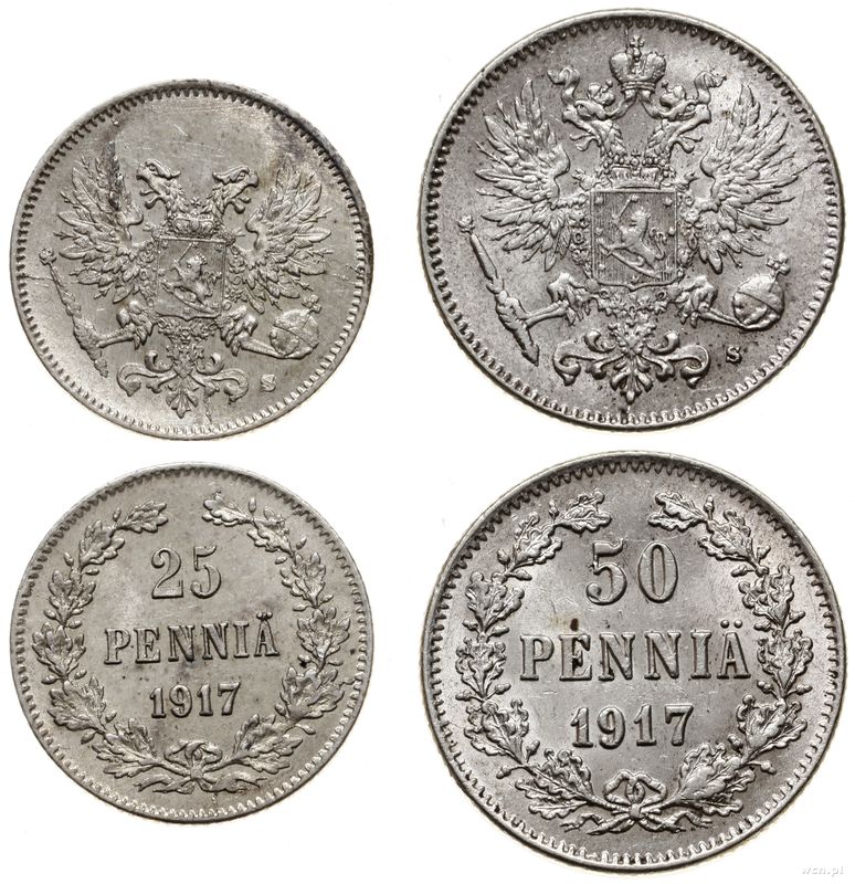 Finlandia, lot 2 monet, 1917