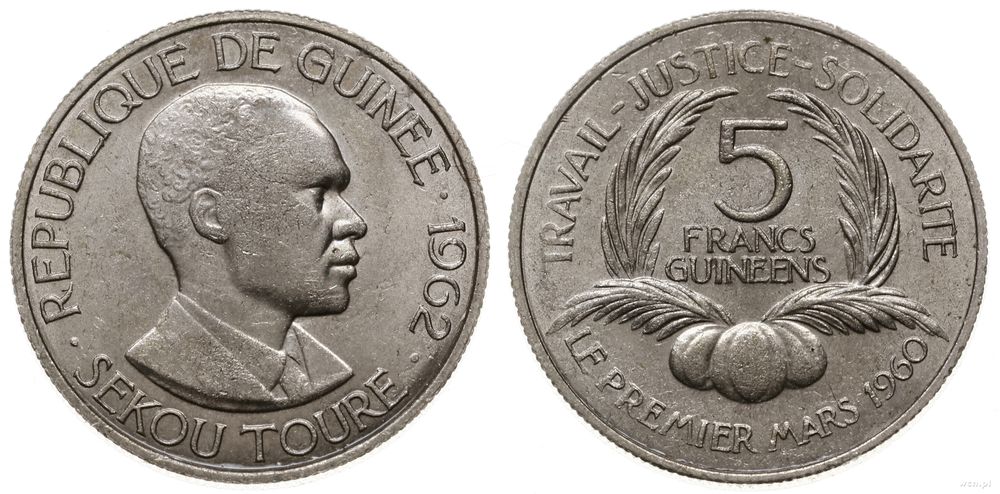 Gwinea, 5 franków, 1962