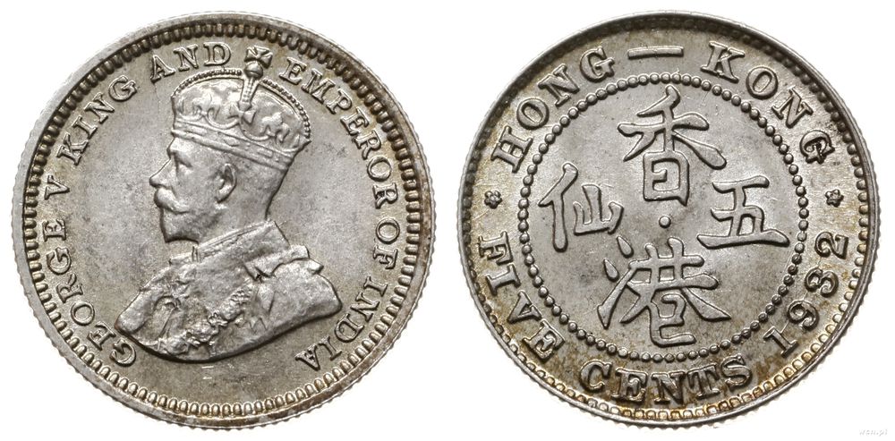 Hong Kong, 5 centów, 1932