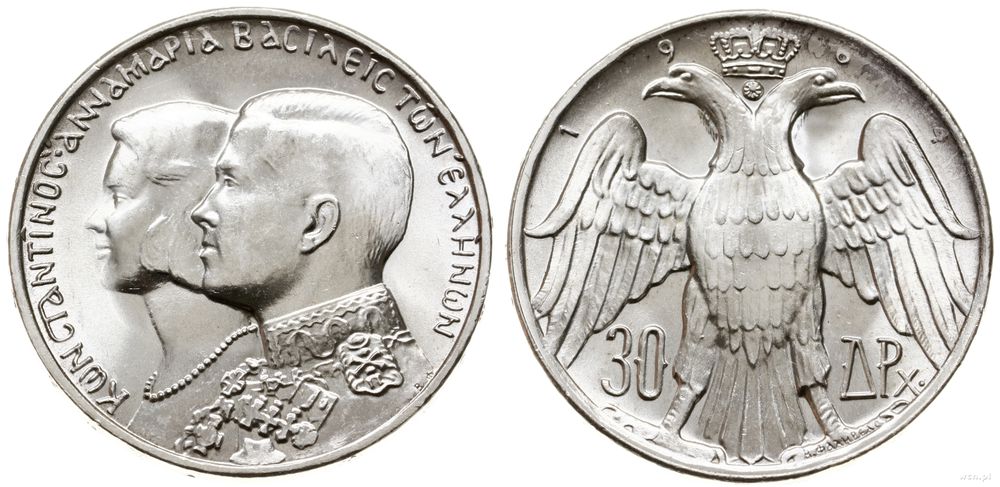 Grecja, 30 drachm, 1964