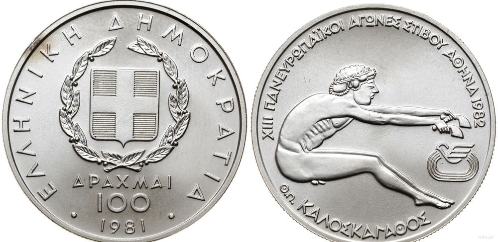 Grecja, 100 drachm, 1982