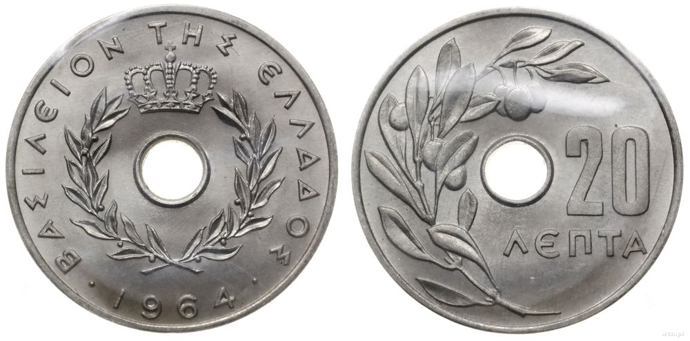 Grecja, 20 lepta, 1964