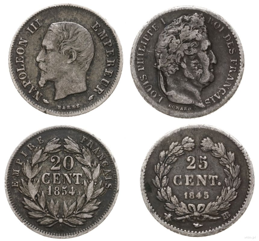 Francja, zestaw 2 monet