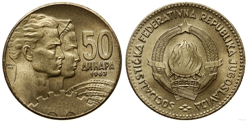 Jugosławia, 50 dinarów, 1963