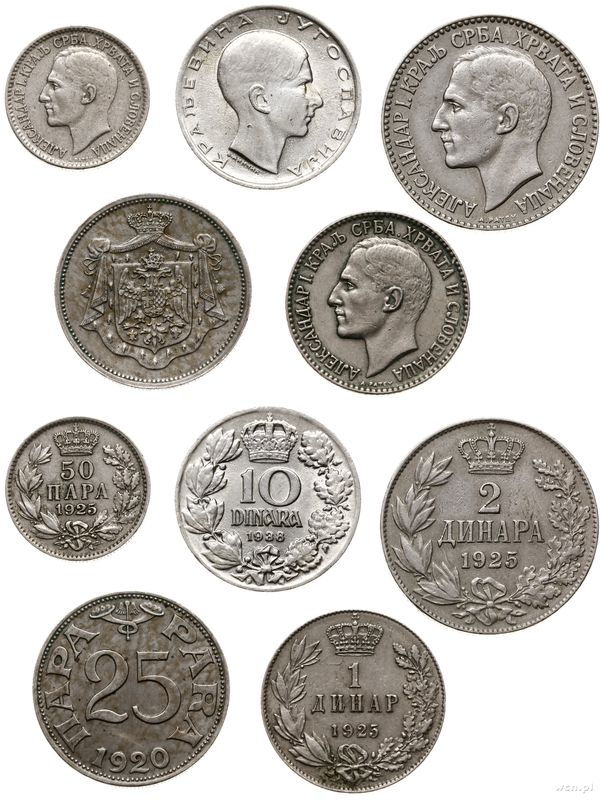 Jugosławia, lot 5 monet