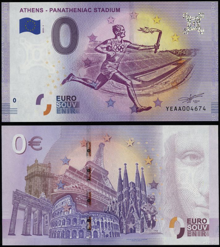 Grecja, banknot kolekcjonerski 0 Euro, 2019
