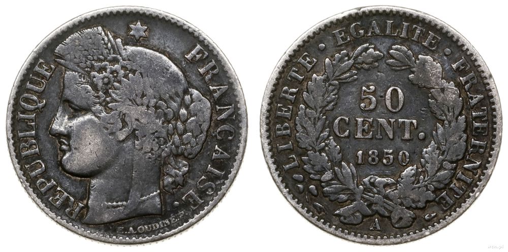 Francja, 50 centymów, 1850 A