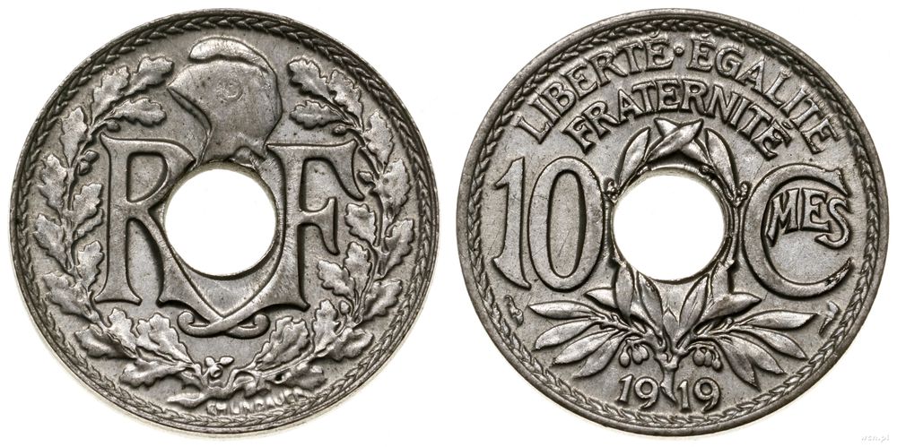 Francja, 10 centymów, 1919
