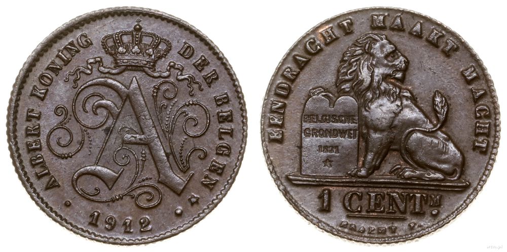 Belgia, 1 centym, 1912