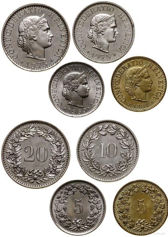 Szwajcaria, lot 4 monet