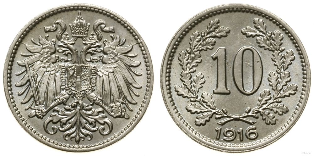 Austria, 10 halerzy, 1916
