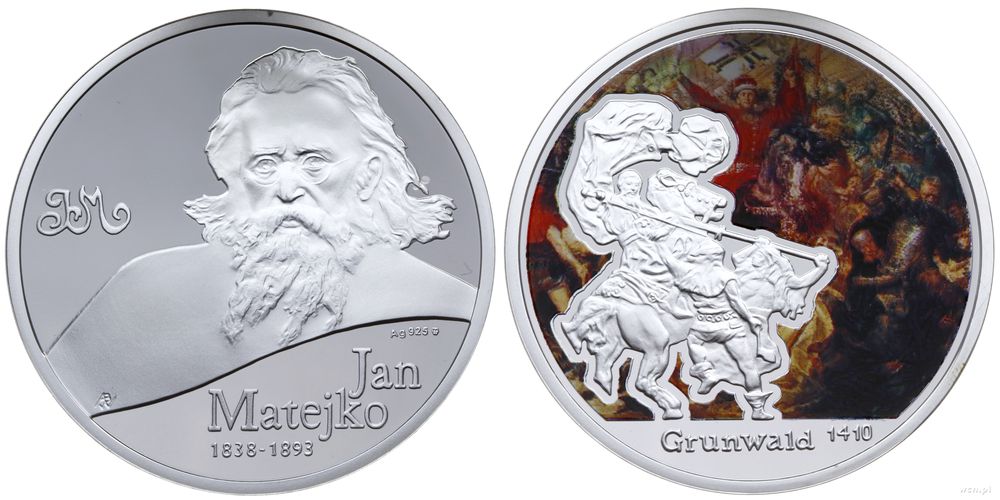 Polska, medal z Janem Matejko - Grunwald 1410, emisja: 2010 r.